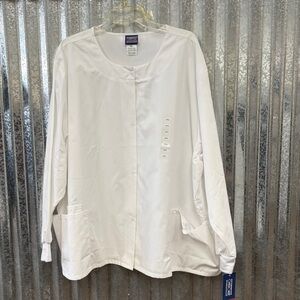 Cherokee Unisex White Long Sleeve Scrub Jacket